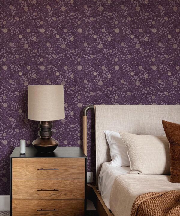Dainty Wallpaper • Floral Wallpaper • Purple • Insitu