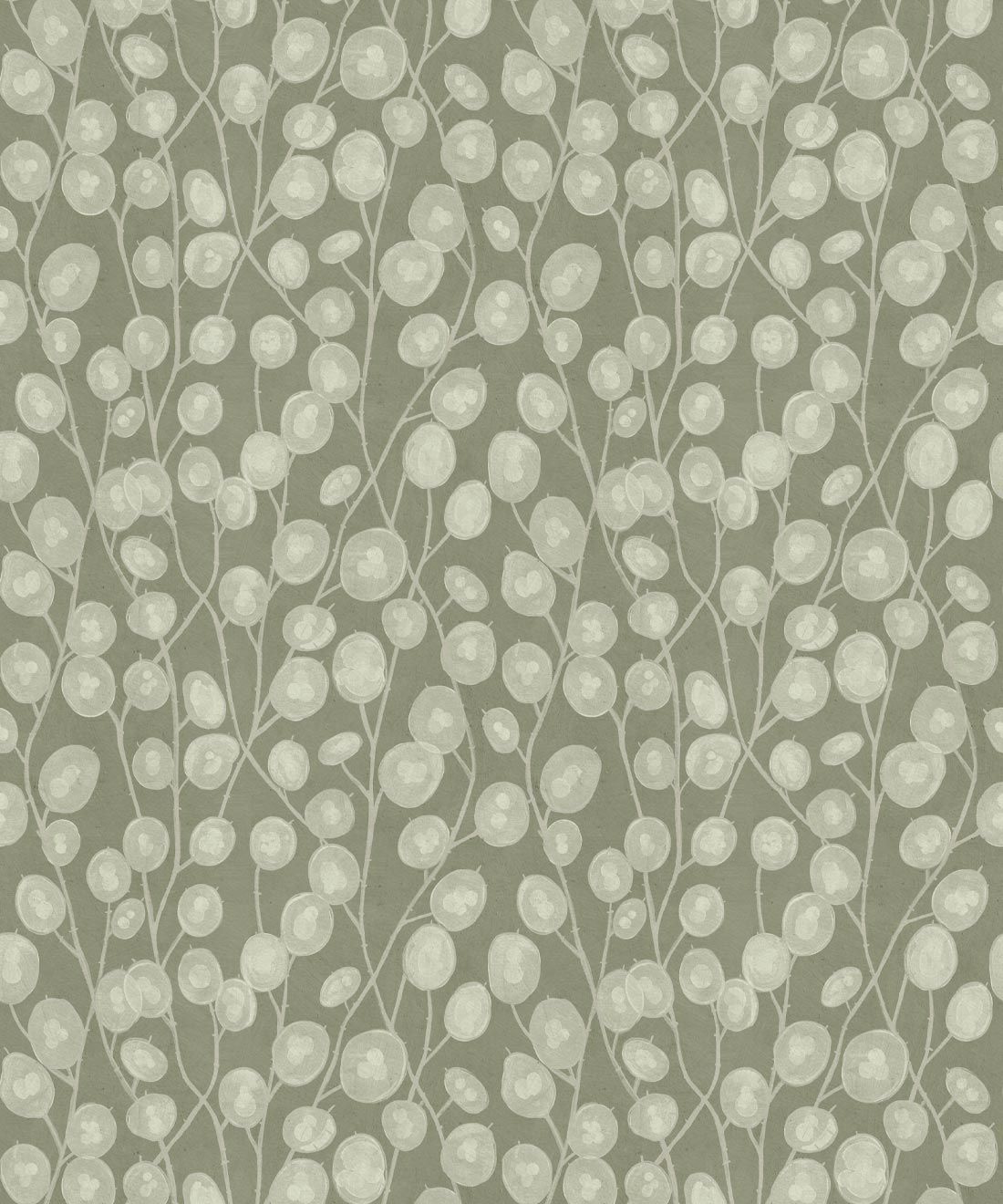 Lunaria Wallpaper • Floral Wallpaper • Green • Swatch