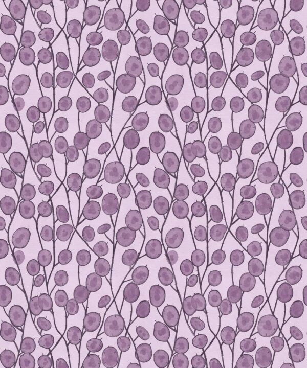 Lunaria Wallpaper • Floral Wallpaper • Violet • Swatch