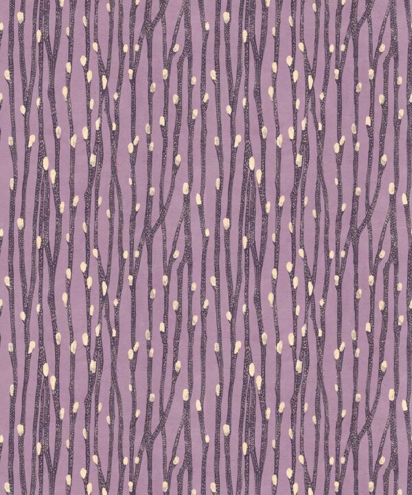 Pussy Willow Wallpaper • Floral Wallpaper • Lilac • Swatch