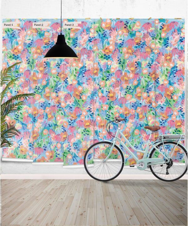 Love Club Wallpaper • Tiff Manuell • Colorful Floral Wallpaper • Milton & King UK
