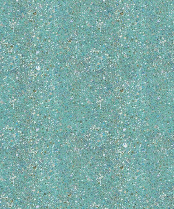 Marble Confetti Wallpaper • Aqua • Insitu • Swatch