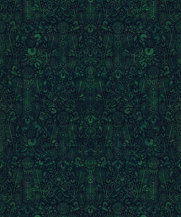 Banksia Bloom Wallpaper • Indigenous Wallpaper • Dark Green • Swatch