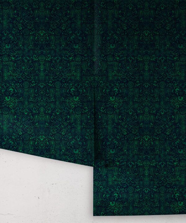 Banksia Bloom Wallpaper • Indigenous Wallpaper • Dark Green • Swatch