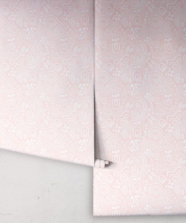 Landscapes Wallpaper • geometric • Pink & White • Rolls