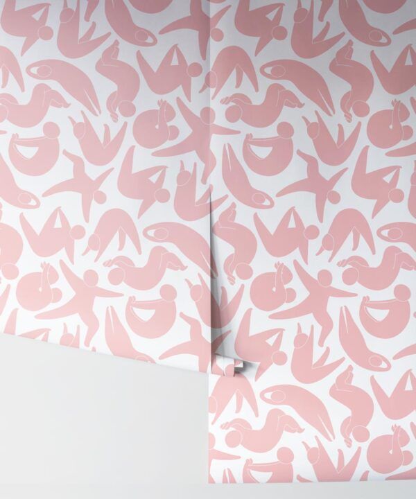 Down Face Dog Wallpaper • Soothing • Blush Pink • Rolls