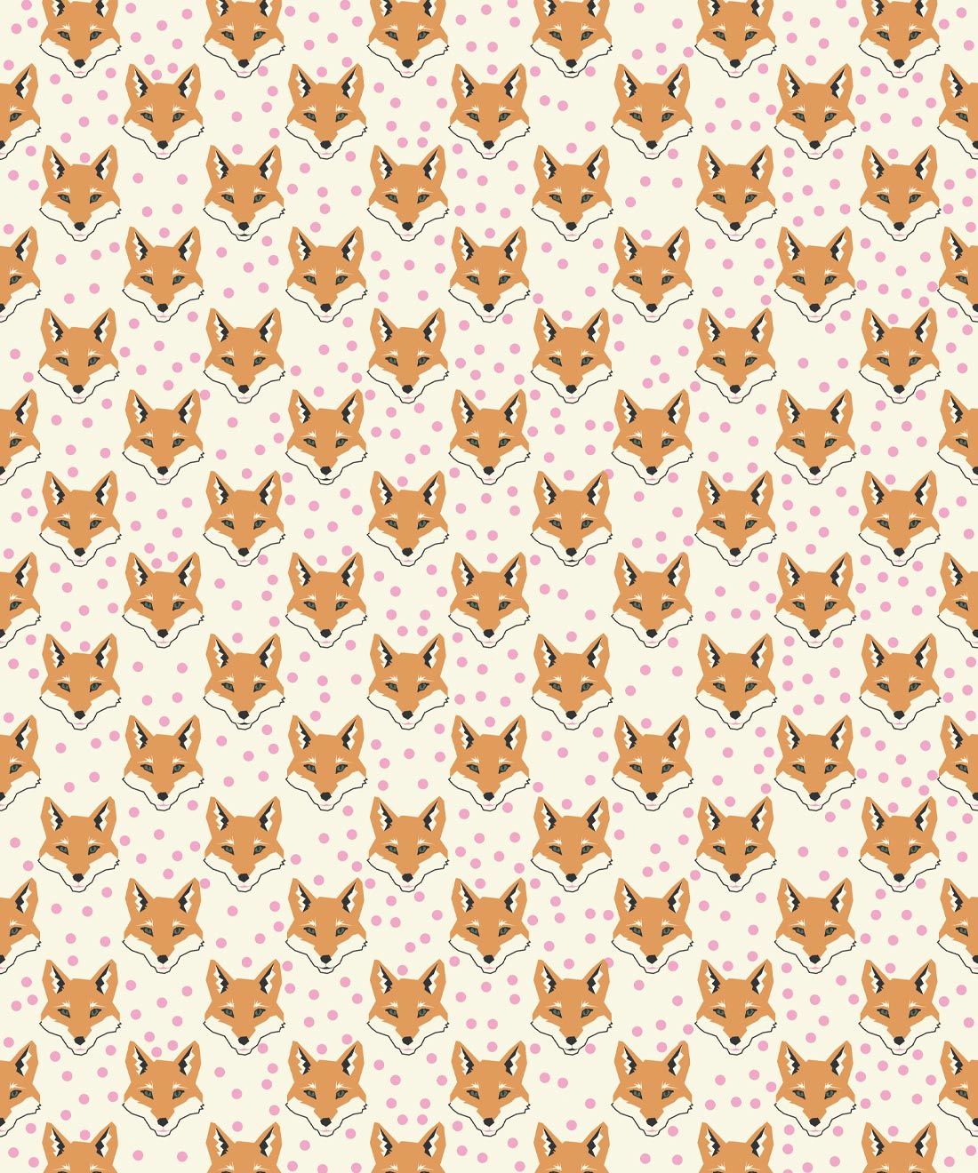 Foxes Wallpaper • Animal • Grey • Swatch