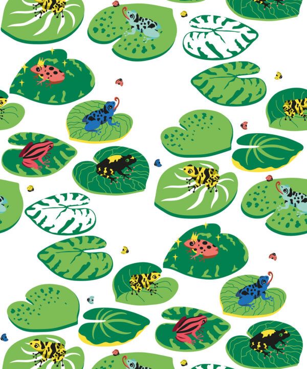 Frog In A Pond Wallpaper • Lily Pads • Swatch