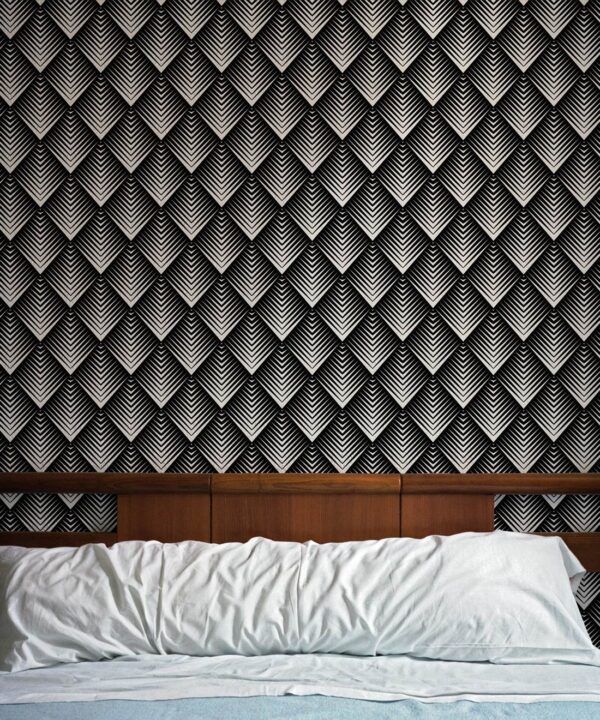 Nocturnal Wallpaper • geometric • Monochrome Reverse• Insitu