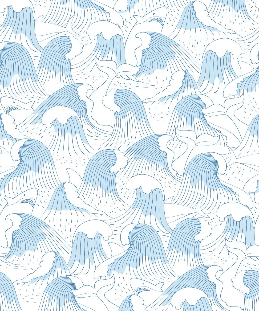 Ripple Wallpaper Wallpaper • Waves & Sharks • Milton & King UK