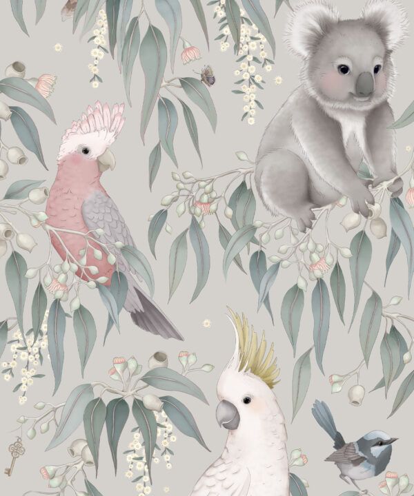 Bush Babies Wallpaper • Children's Wallpaper • Salt Bush • Swatch