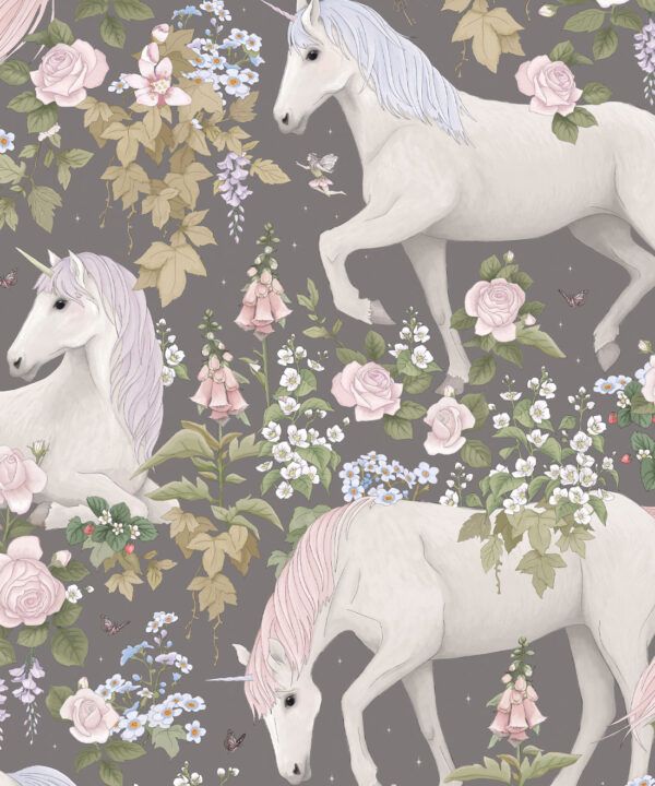 Field Of Dreams Wallpaper • Children's Wallpaper • Starlight Gray • Swatch