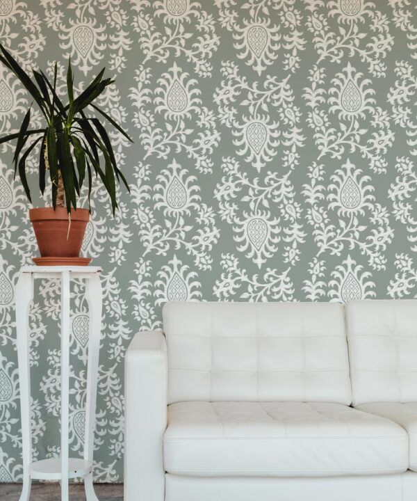 Desert Eve Wallpaper • Floral Wallpaper • Olive Grove • Insitu