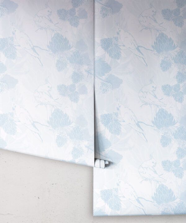 Desert Rose Wallpaper • Floral Wallpaper • Bell Blue • Roll