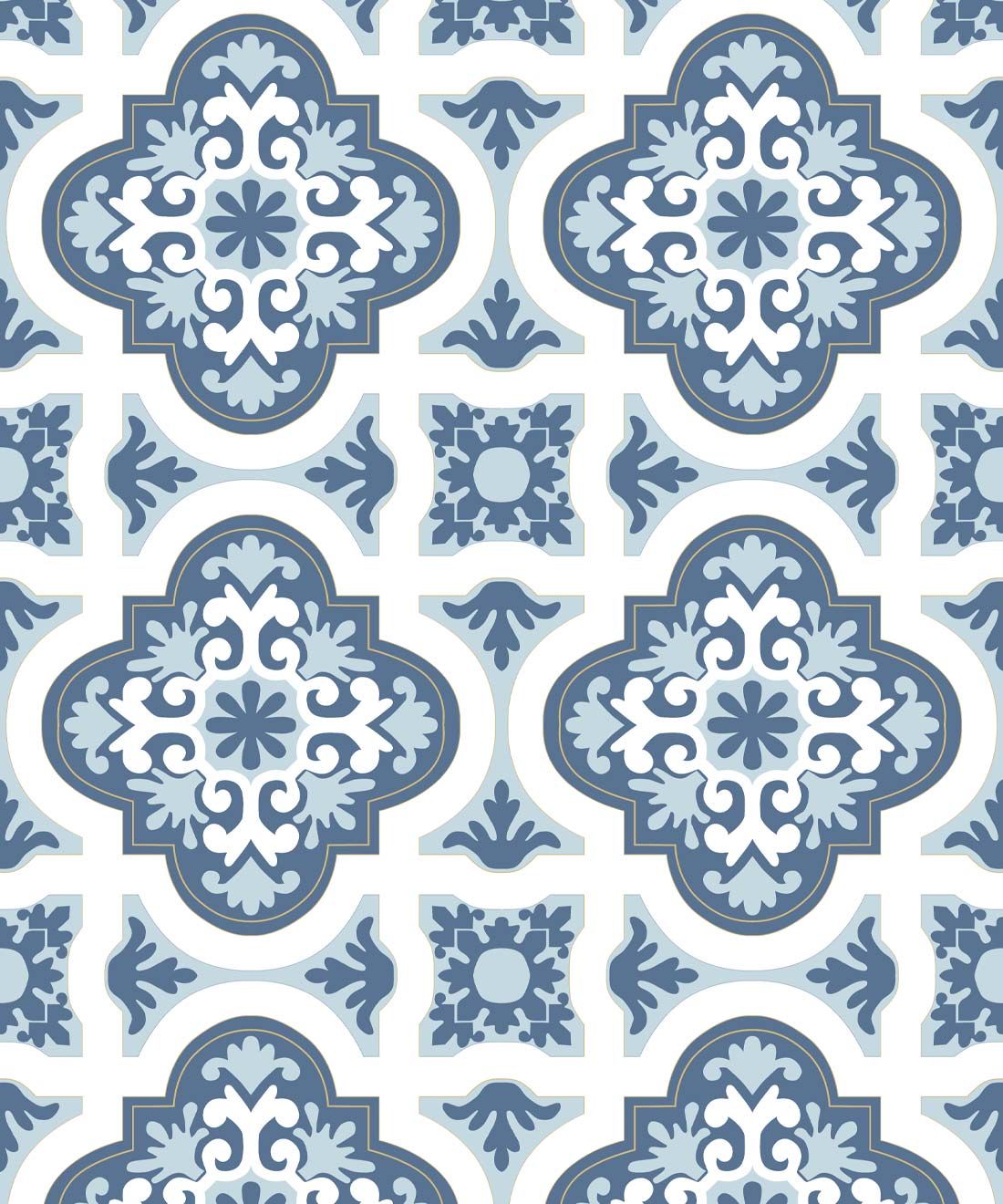 Rice Flower Wallpaper • Floral Wallpaper • Bell Blue • Swatch