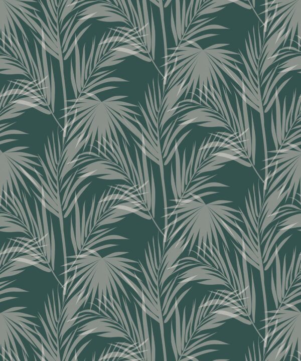 Daintree Palm Wallpaper • Floral Wallpaper • Forest Green • Swatch