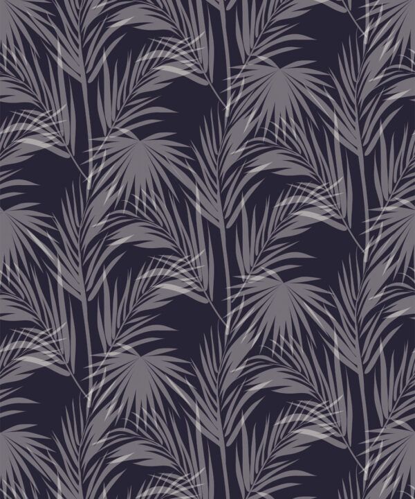 Daintree Palm Wallpaper • Floral Wallpaper • Indigo • Swatch