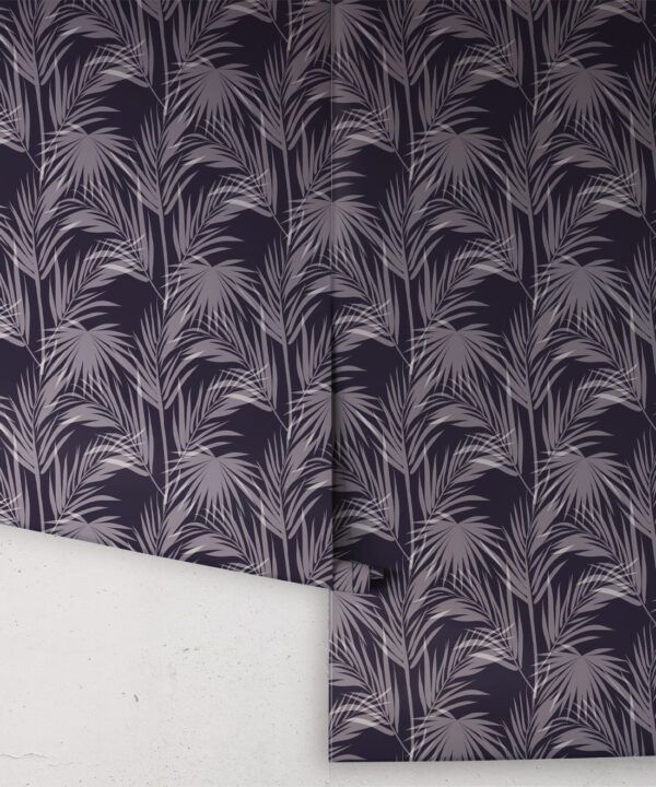 Daintree Palm Wallpaper • Floral Wallpaper • Indigo • Roll