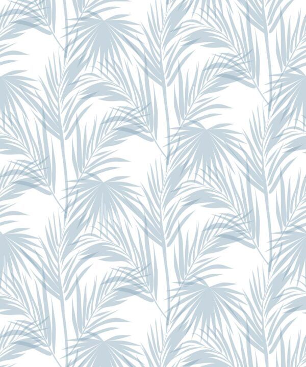 Daintree Palm Wallpaper • Floral Wallpaper • Powder Blue • Swatch