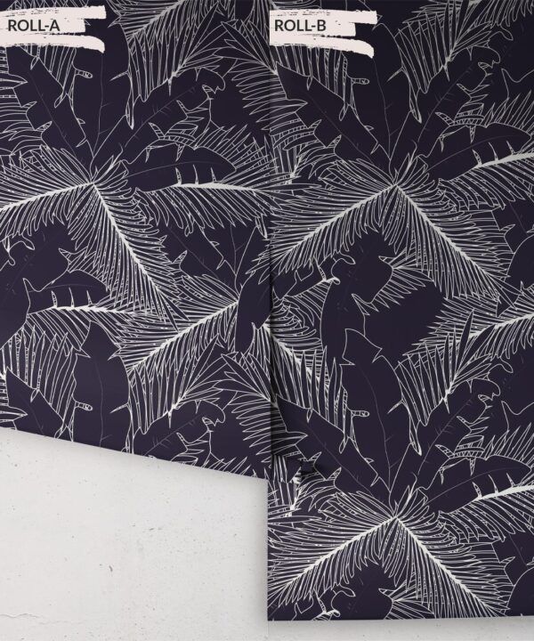 Art Deco Palm Wallpaper • Tropical Wallpaper • Indigo • Roll