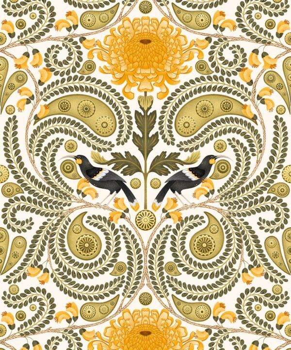 Huai & Chrysanthemums Wallpaper • Spring • Swatch