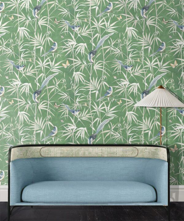 Bamboo Wallpaper • Green• Insitu