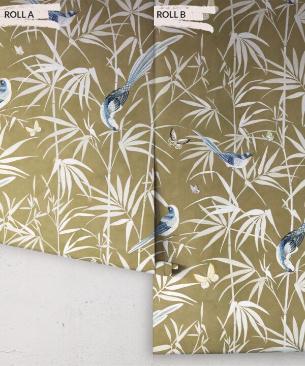 Bamboo Wallpaper • Olive • Rolls