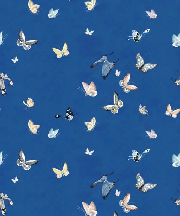 Butterflies Wallpaper • Cobalt • Swatch