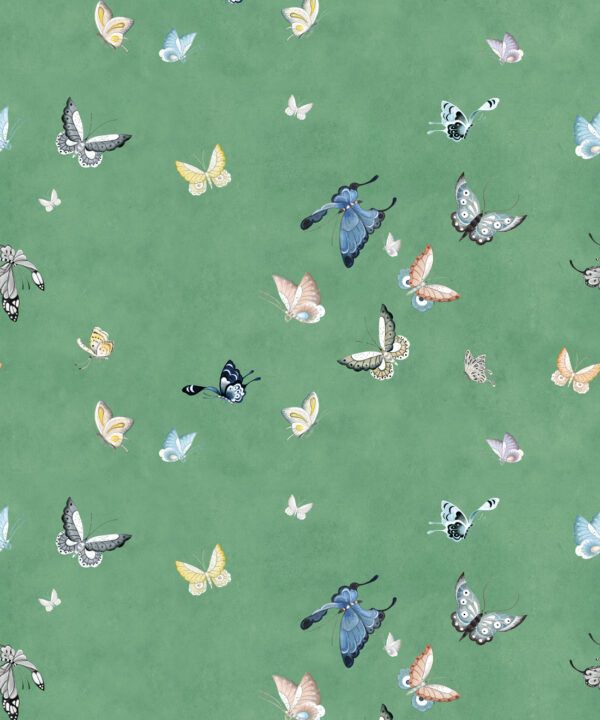 Butterflies Wallpaper • French Blue • Insitu