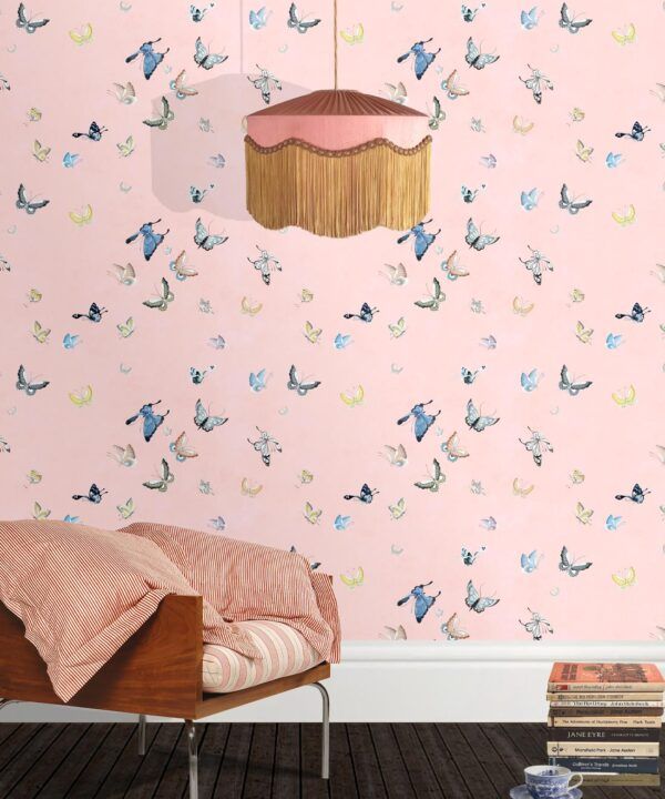 Butterflies Wallpaper • Pink • Insitu