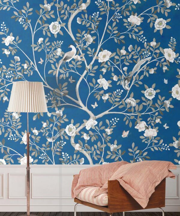 Camellia Tree Mural • Cobalt • Insitu