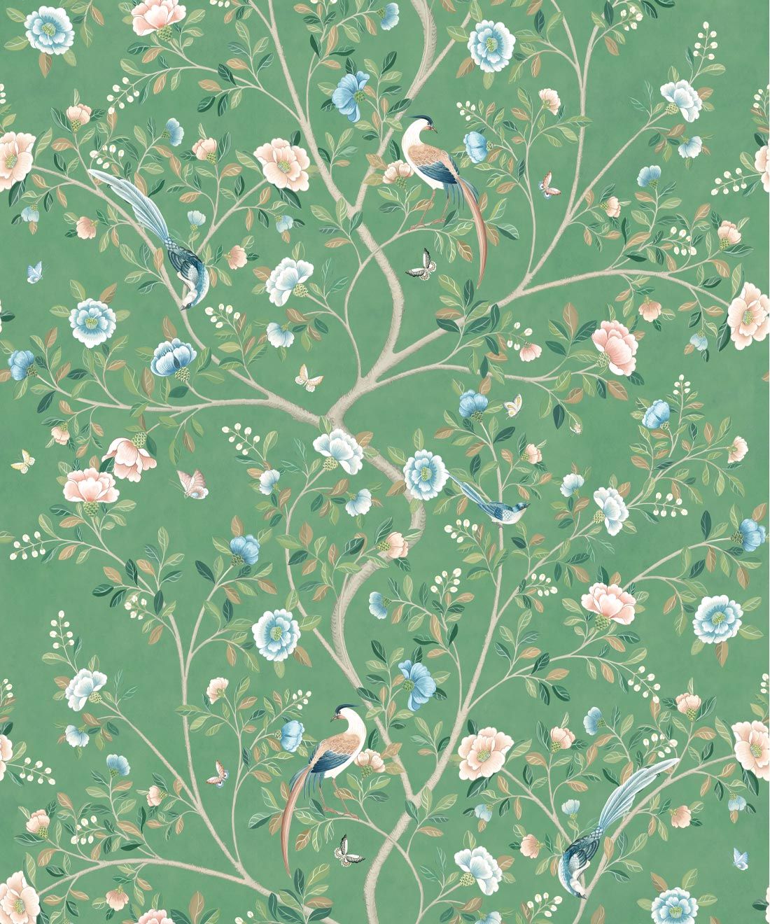 Camellia Tree Mural • Green • Swatch