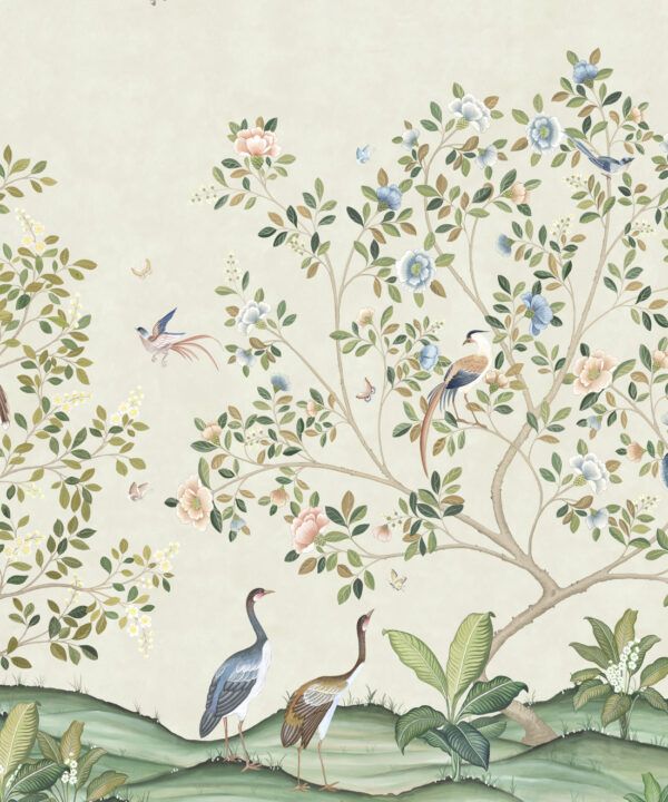 Spring Landscape Wallpaper • Beige • Swatch