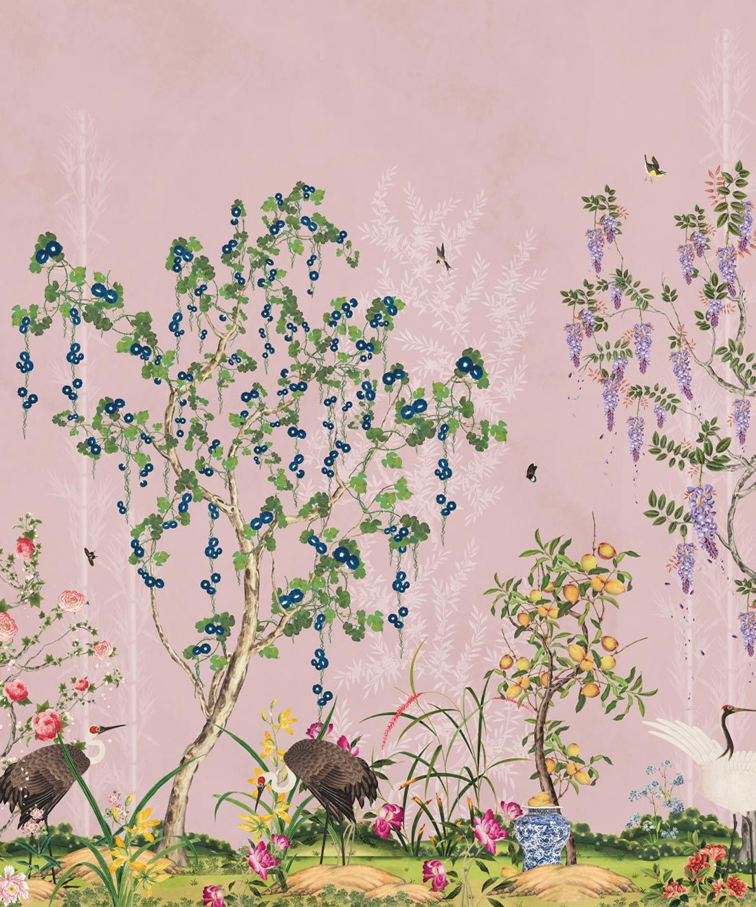 Oriental Garden Mural • Chinoiserie Wallpaper • Milton & King UK