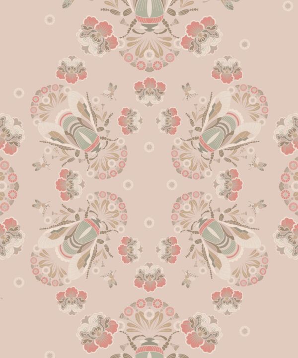 Bees Lace Wallpaper • Petal • Swatch