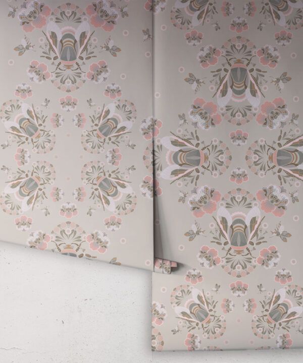 Bees Lace Wallpaper • Seashell • Rolls