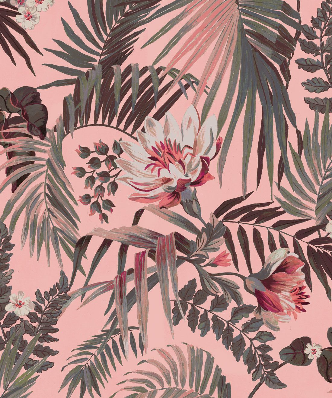 Gumnut Paradise Wallpaper • Palm Rose • Swatch