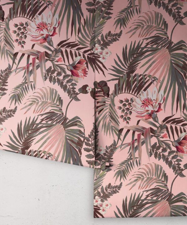 Gumnut Paradise Wallpaper • Palm Rose • Rolls
