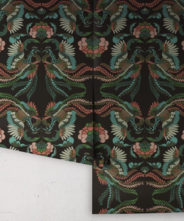 Prancing Peacocks Wallpaper • Fiesta • Rolls