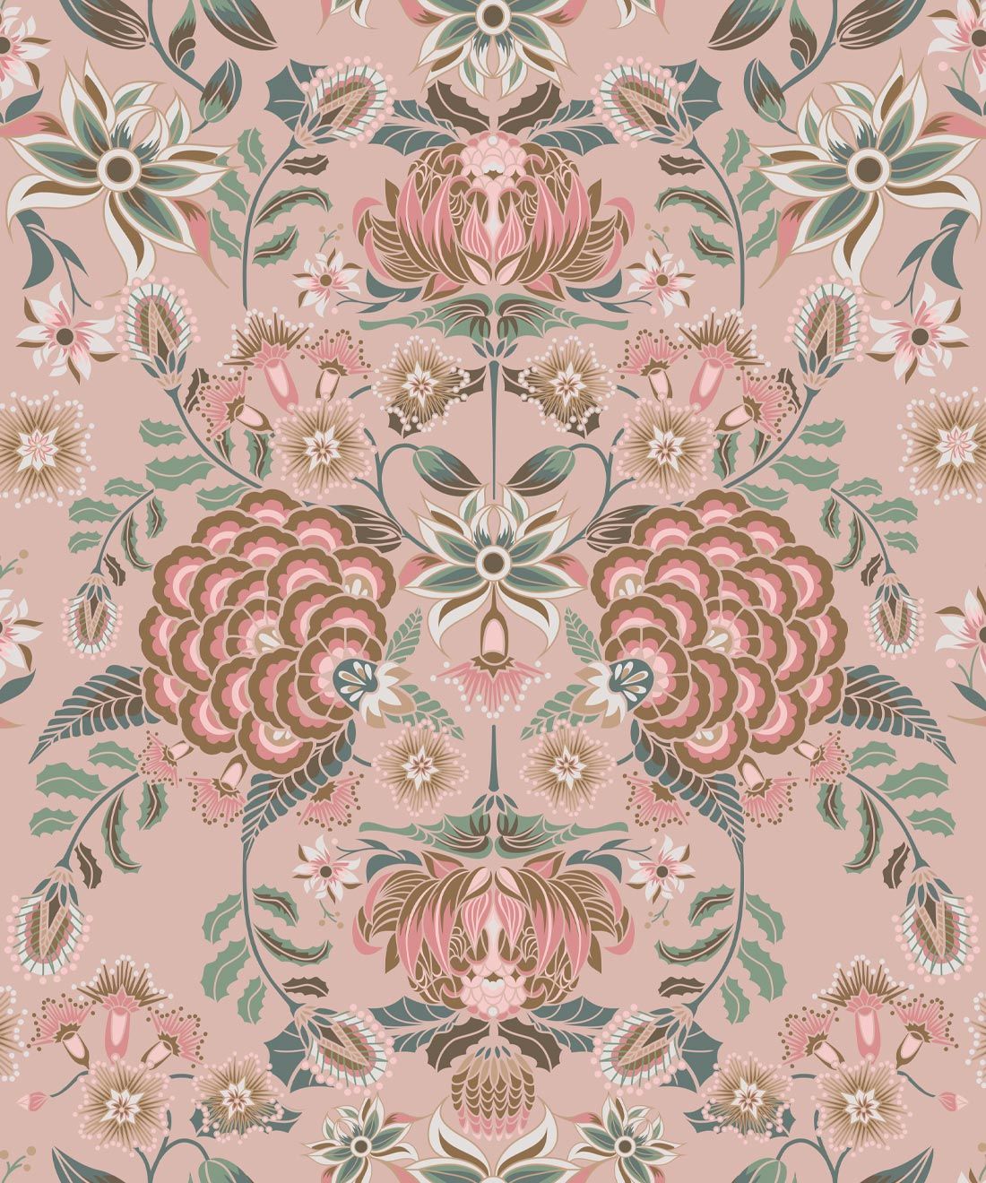 Waratah Wonderland Wallpaper • Dusty Pink • Swatch