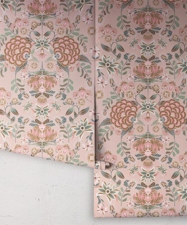 Waratah Wonderland Wallpaper • Dusty Pink • Rolls