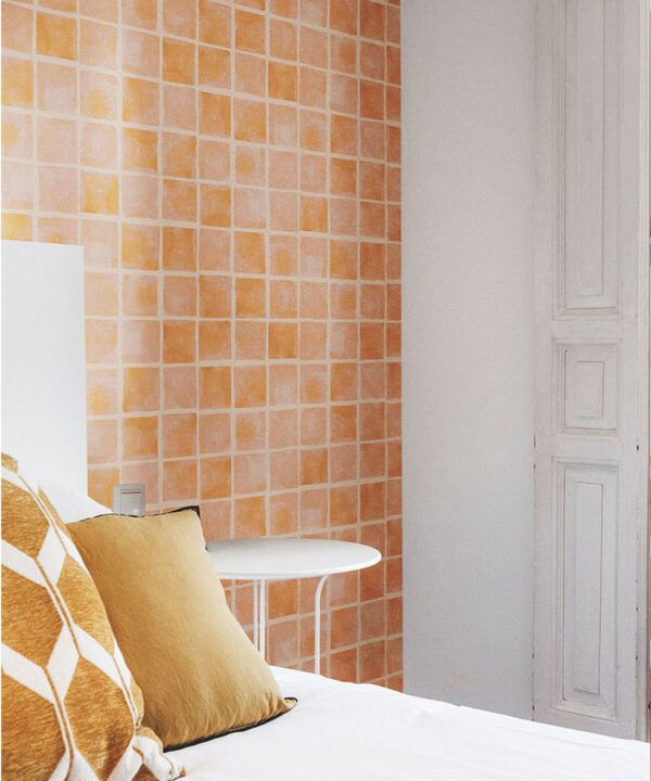 Caree Wallpaper • Sienna Light Peach • Insitu Bedroom 2