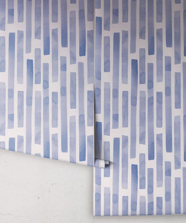 Colonnes Wallpaper • Blue White • Rolls