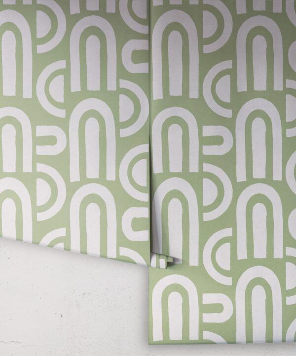 Formes Deux Wallpaper • Snow Green • Rolls