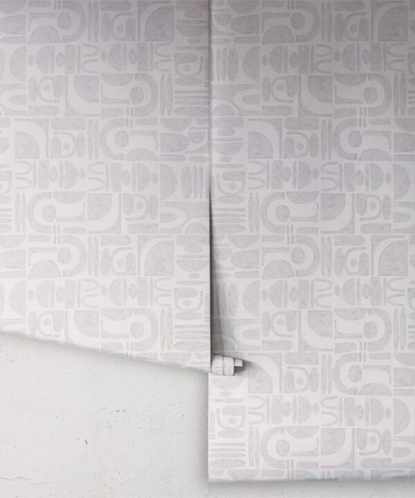 Formes Trios Wallpaper • Grey White • Rolls