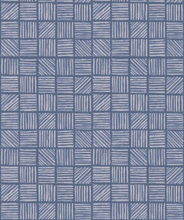 Lignes Deux Wallpaper • Blue Navy • Swatch