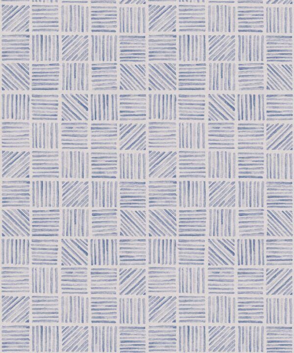 Lignes Deux Wallpaper • Blue White • Swatch