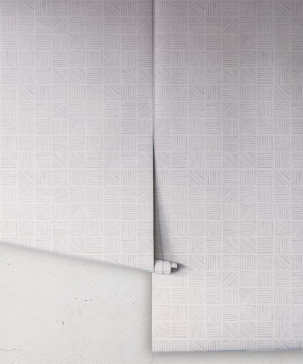 Lignes Deux Wallpaper • Grey White • Rolls