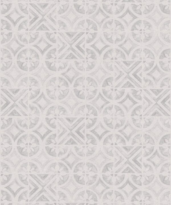 Petales Trois Wallpaper • Grey White • Swatch