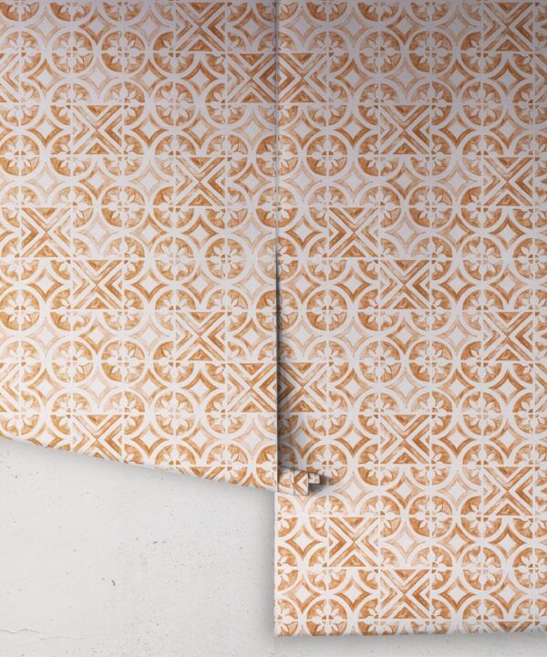 Petales Trois Wallpaper • Sienna white • Roll